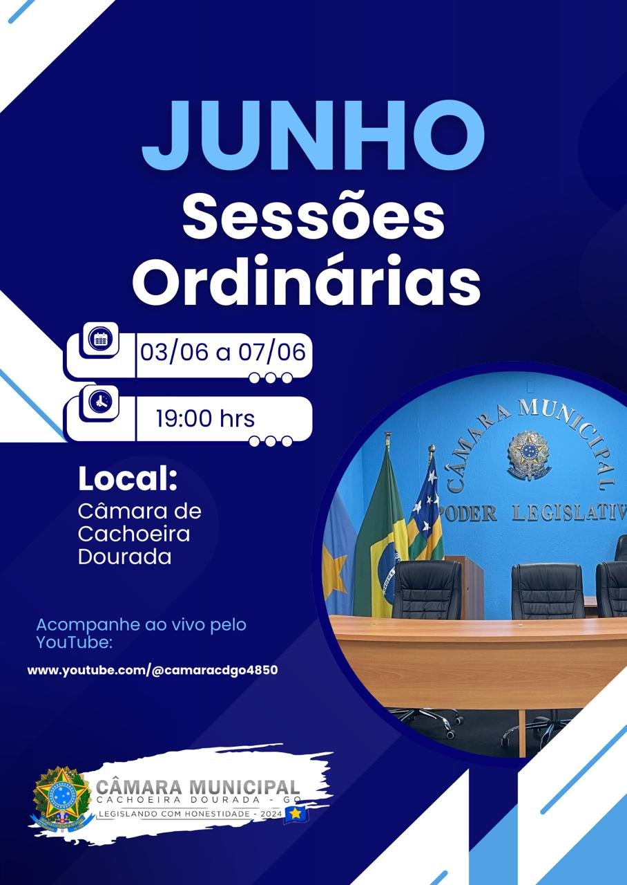 SESSÕES ORDINÁRIAS DO MÊS DE JUNHO